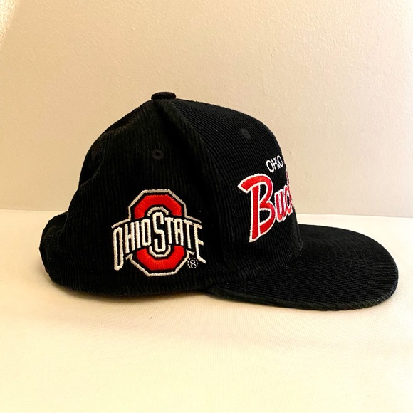 Ohio State Buckeyes Youth Mitchell & Ness Black Corduroy Script Snapback Hat - Picture 2 of 8